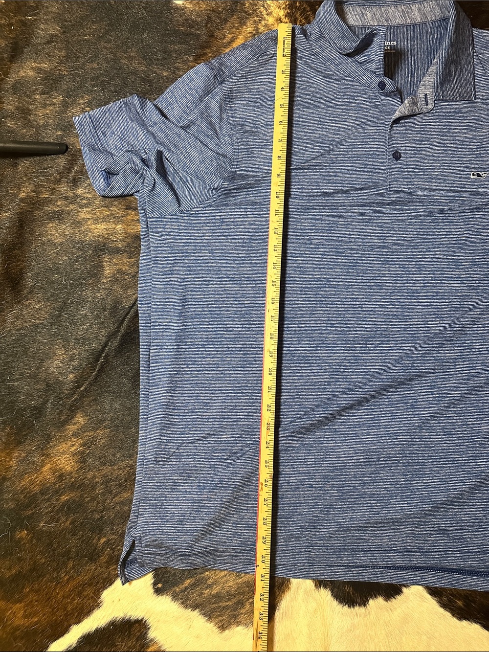 Vineyard Vines Performance Polo, Men's 2XL Blue White Striped Polyester Spandex - Picture 9 of 13
